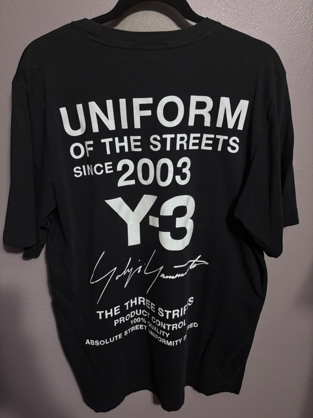 Y-3 Black Short Sleeve Crew T-Shirt